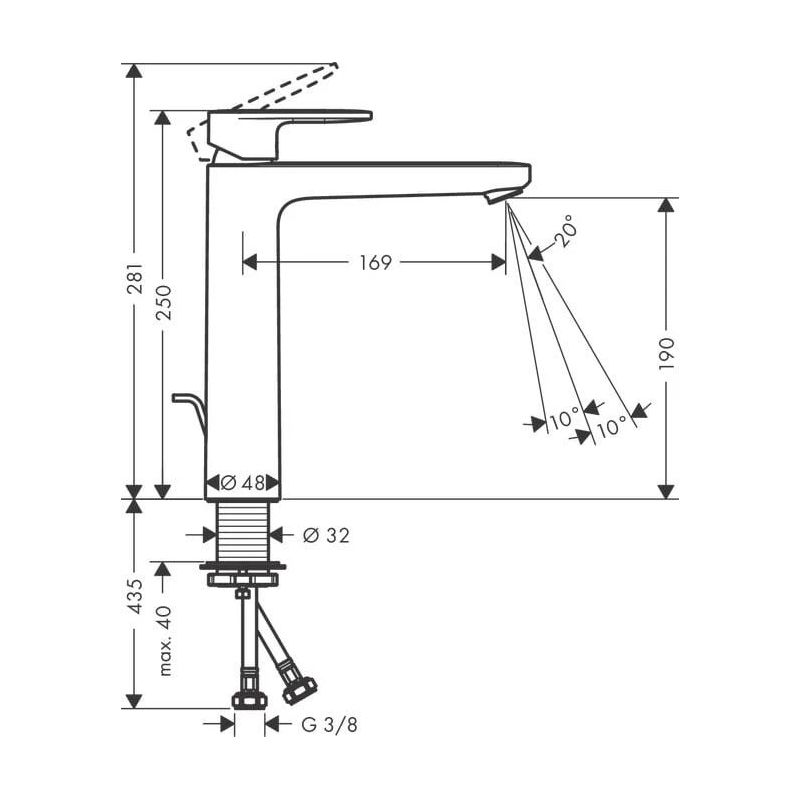 Izlietņu jaucējkrāns Hansgrohe Vernis Blend 71552000. hroma