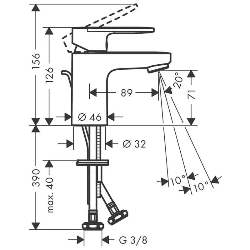 Izlietņu jaucējkrāns Hansgrohe Vernis Blend 71550000, hroma krās.