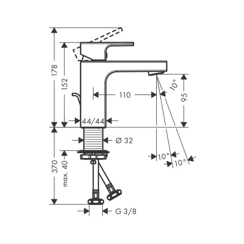 Praustuvo maišytuvas Hansgrohe Vernis Shape 71561000, chromo sp.