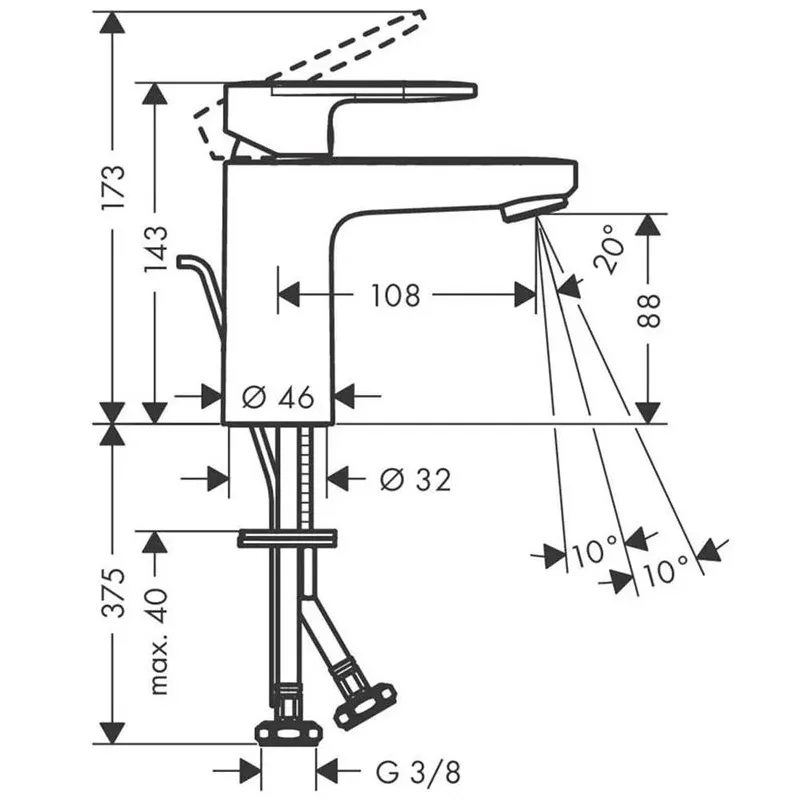 Praustuvo maišytuvas Hansgrohe Vernis Shape 71561670, juoda sp.