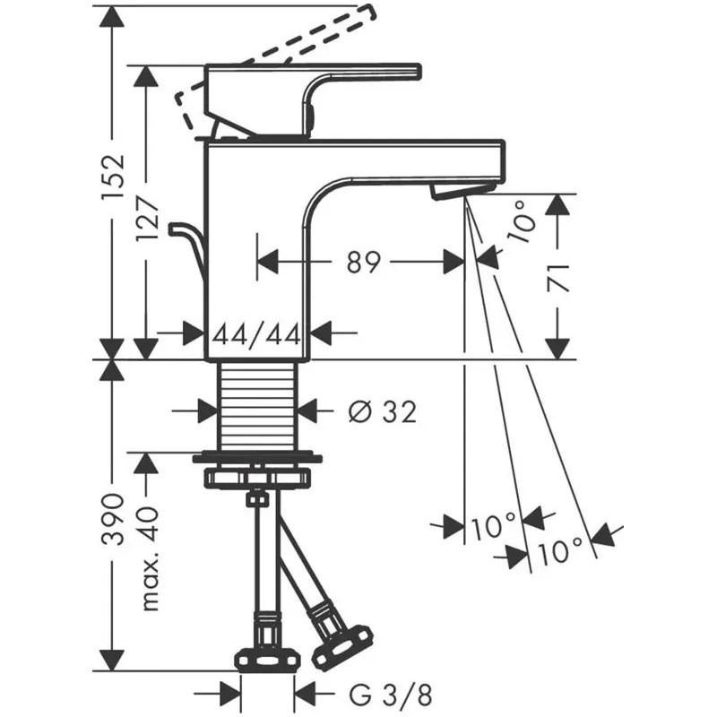 Izlietņu jaucējkrāns Hansgrohe Vernis Shape ComfortZone 70, melna krās.