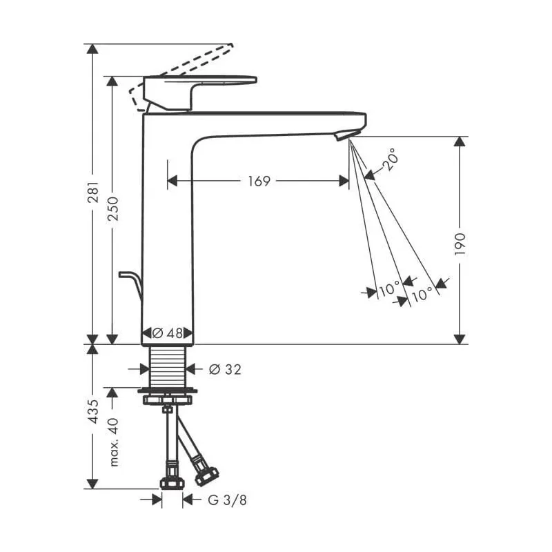 Praustuvo maišytuvas Hansgrohe Vernis Blend 71552670, juoda sp.