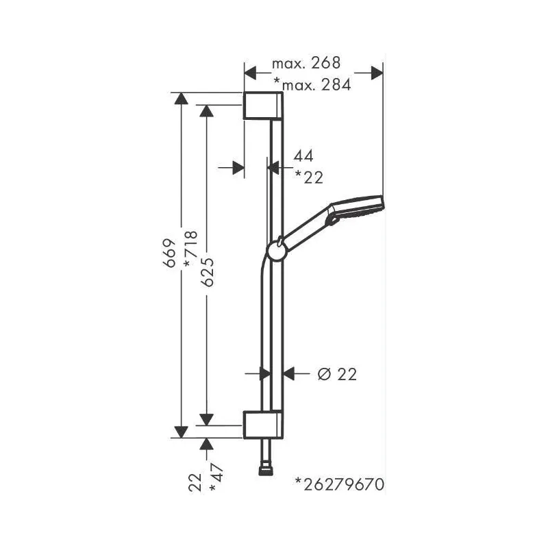 Dušo komplektas Hansgrohe Vernis Blend Vario EcoSmart, chromo sp.