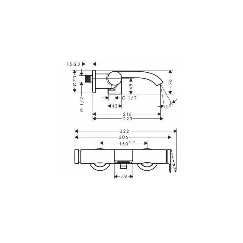 Vannas jaucējkrāns Hansgrohe Vivenis 75420670, melna krās.