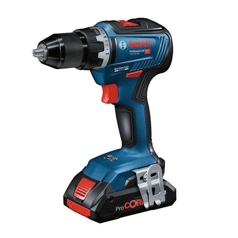 Akumulatora skrūvgriezējs - urbis ar bateriju Bosch Professional GSR 18V-55 2x5Ah, GAL 18V-40, L, 18 V, 5 Ah