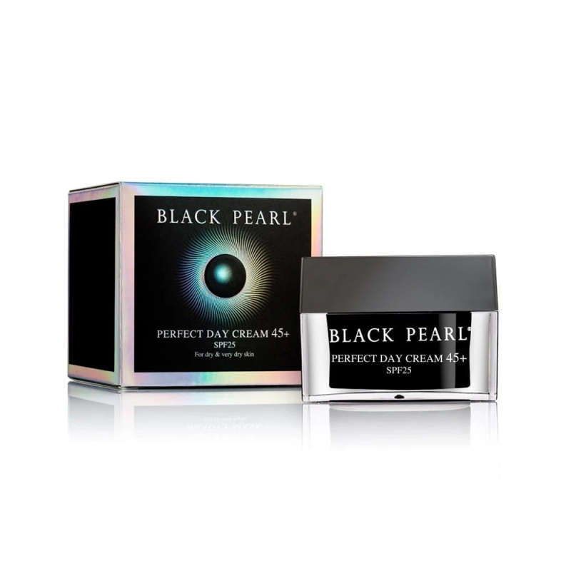 BLACK PEARL mitrinošs dienas krēms 45+ SPF25 sausai sejas ādai 50ml