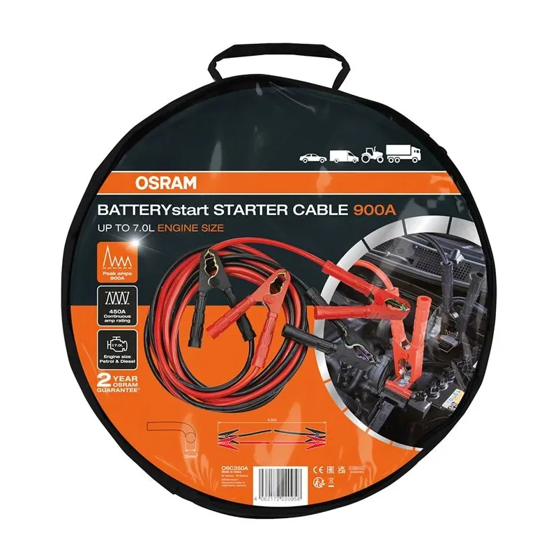 Aizdedzes kabeļi Osram 900 A