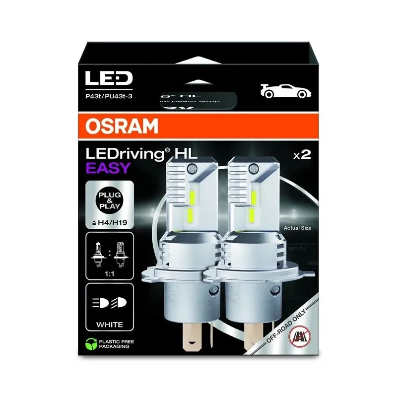 Auto spuldze Osram LEDriving HL EASY H4-H19, led, balta, 12 V