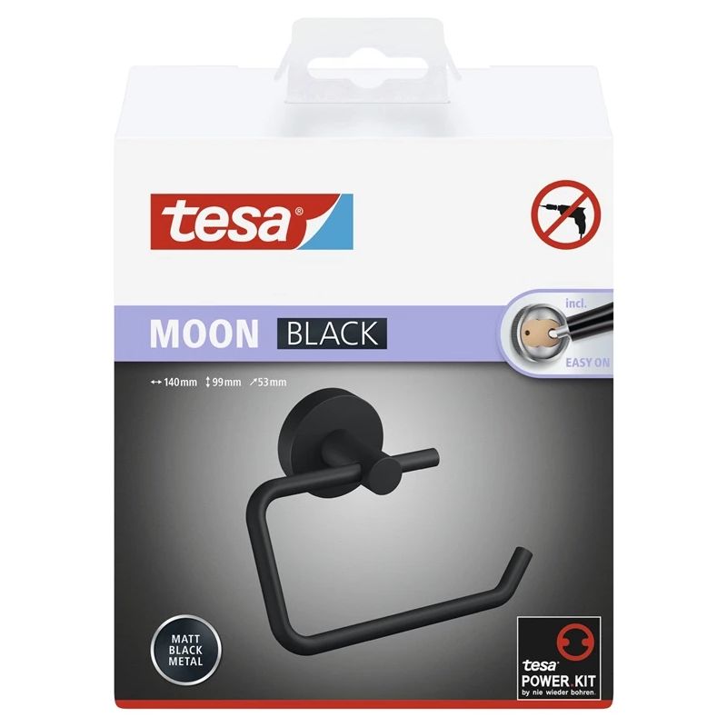Tesa moon 40560 melna tualetes papira turētājs