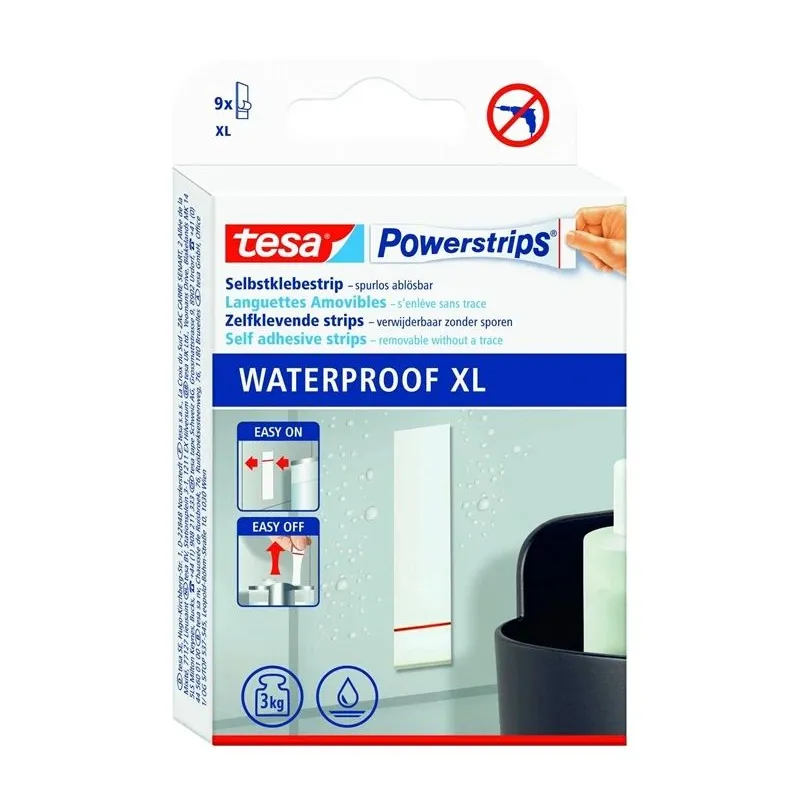 Stiprinājuma detaļas Tesa, 2 mm x 80 mm x 20 mm, balta