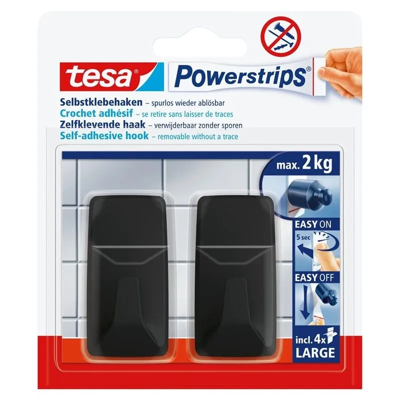 Drēbju āķis Tesa Tesa, melna