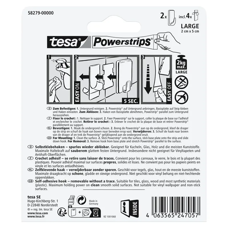 Drēbju āķis Tesa Tesa, melna