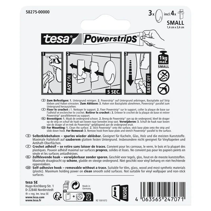 Drēbju āķis Tesa Tesa, melna