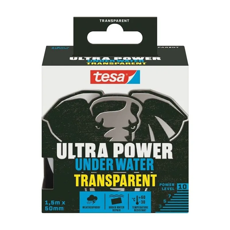 Remonta lente Tesa Ultra Power Under Water Transparent, vienpusējs, 1.5 m x 50 mm