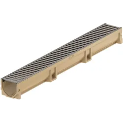 Drainage channel with galvanized grates A15 Euroline. 1 m