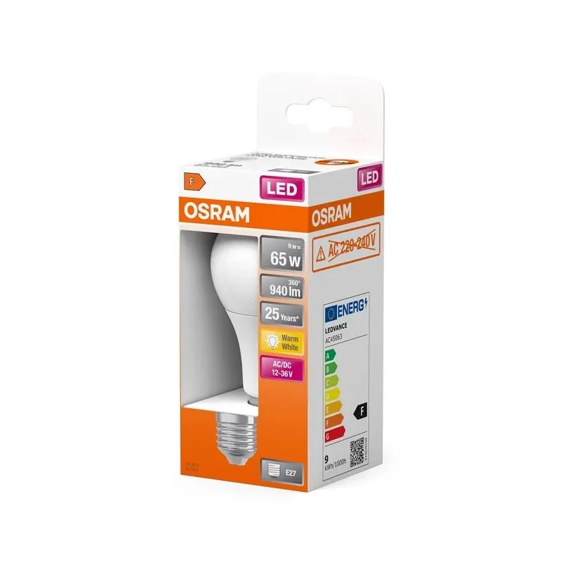 Lemputė Osram LED, A65, 2700 °K, E27, 9 W, 940 lm