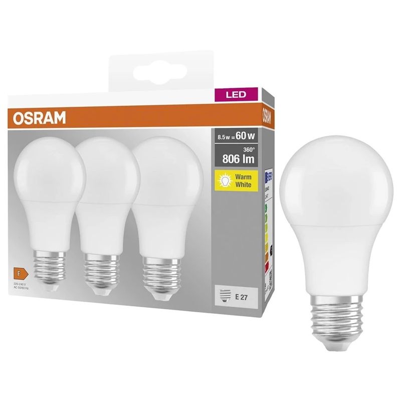 Spuldze Osram LED. A60. 2700 °K. E27. 8.5 W. 806 lm
