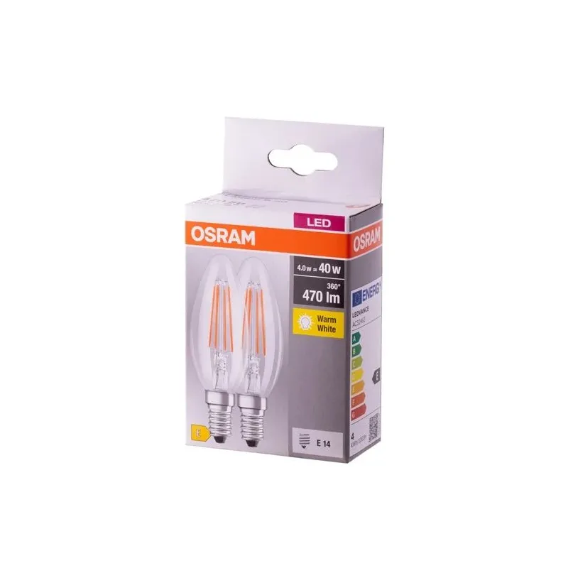 Spuldze Osram LED, B40, 2700 °K, E14, 4 W, 470 lm