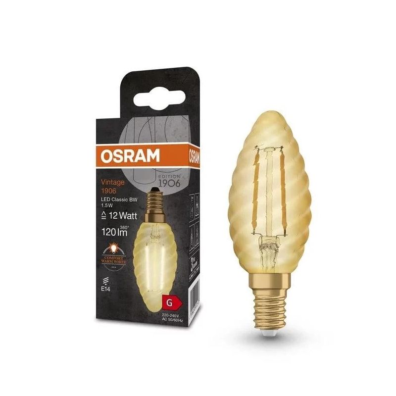 Spuldze Osram LED. C35. silti balta. E14. 1.5 W. 120 lm