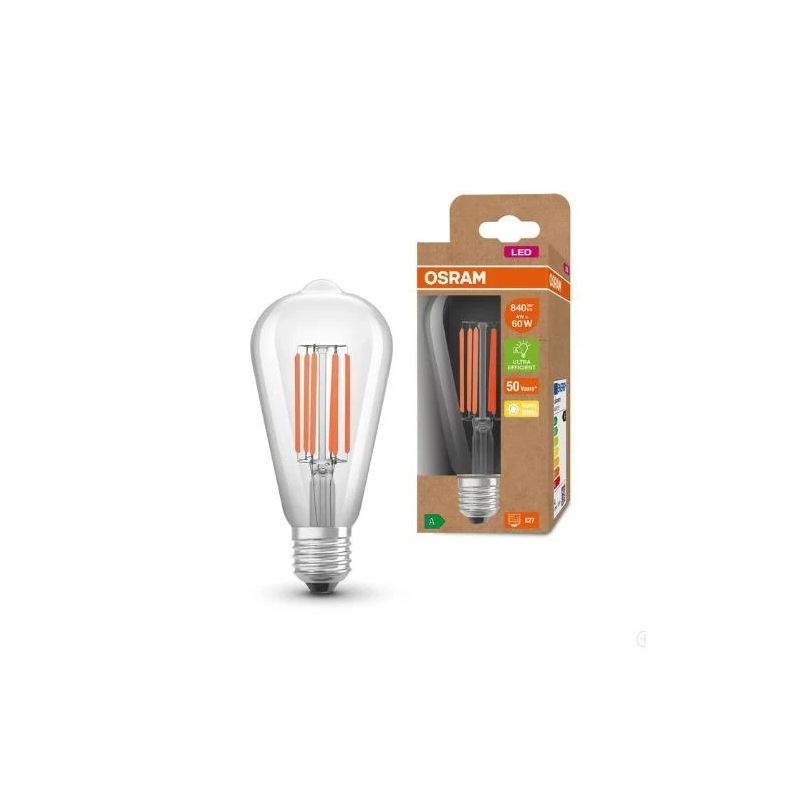 Spuldze Osram LED. ST64. 3000 °K. E27. 4 W. 806 lm
