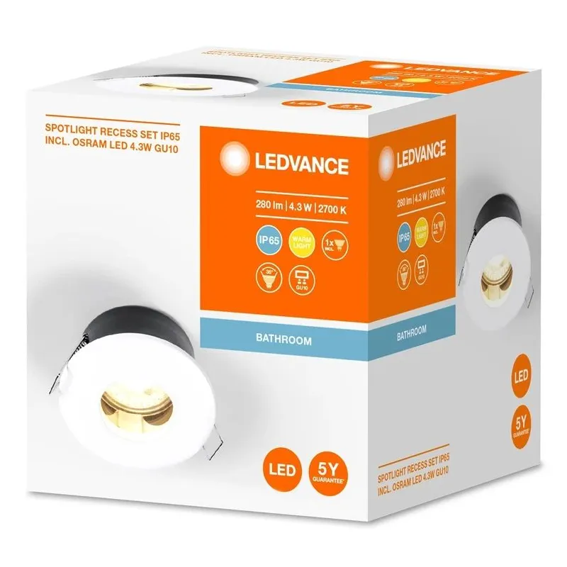 Šviestuvas įleidžiamas Osram Spot. 2700°K. GU10. baltas