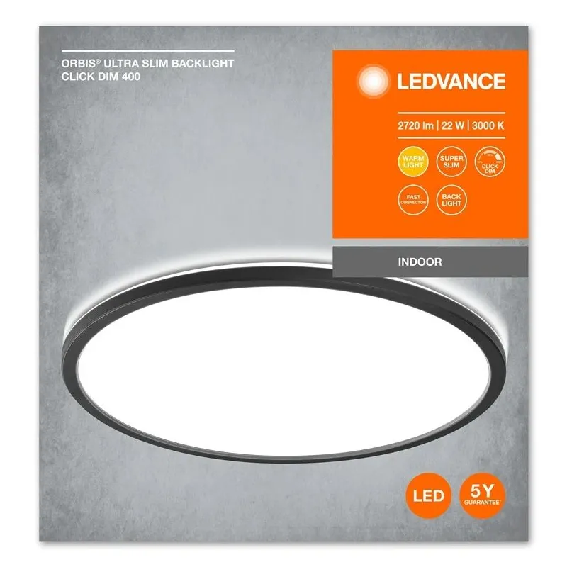 Šviestuvas plafonas Ledvance-Osram Orbis Ultra Slim Clickdim, 22 W, LED, 3000 °K