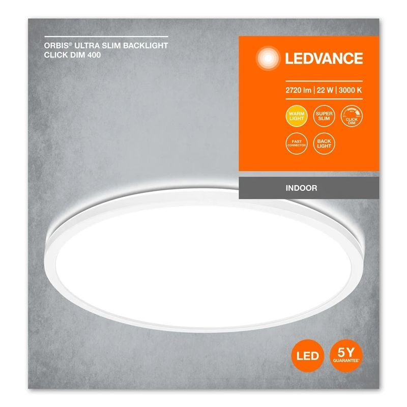 Lampa plafons Ledvance ORBIS ULTRA SLIM CLICKDIM. 22 W