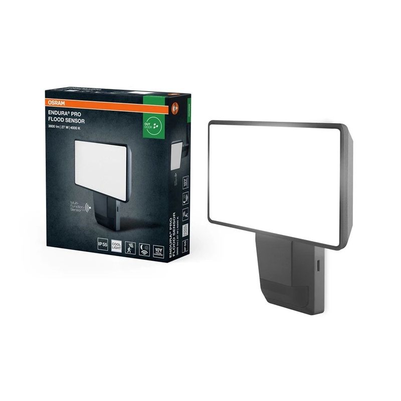 Āra projektorlampa ar kustības sensoru LED 27W 3000lm IP55