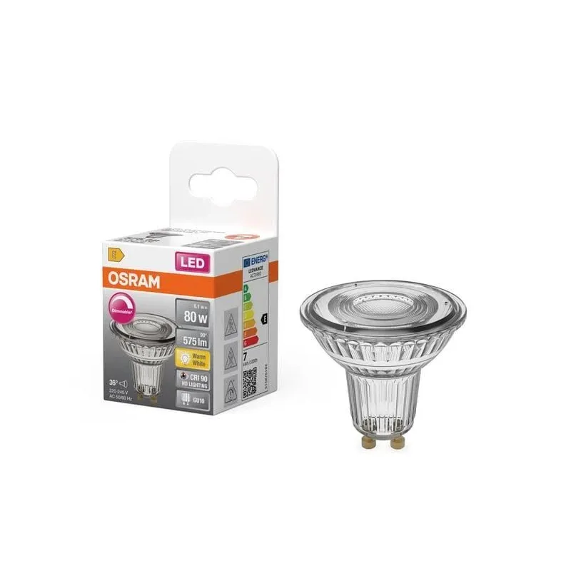 Лампочка Osram LED, PAR16, 2700 °К, GU10, 6.1 Вт, 550 лм