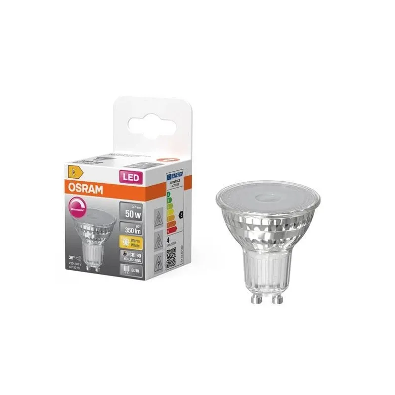 Spuldze Osram LED, PAR16, 2700 °K, GU10, 3.7 W, 350 lm