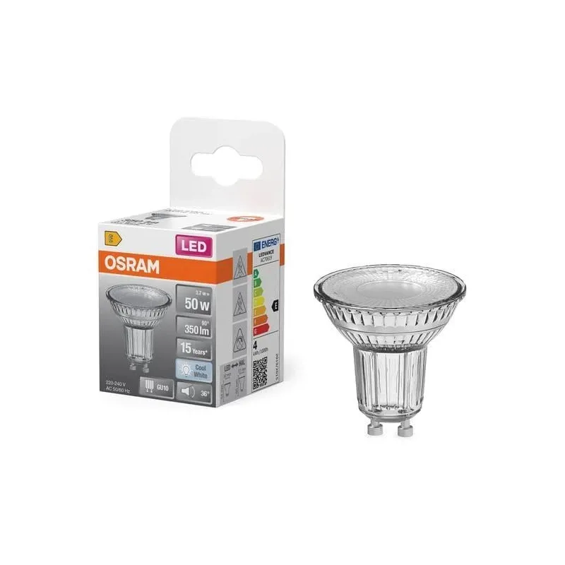 Spuldze Osram LED, PAR16, 4000 °K, GU10, 3.7 W, 350 lm