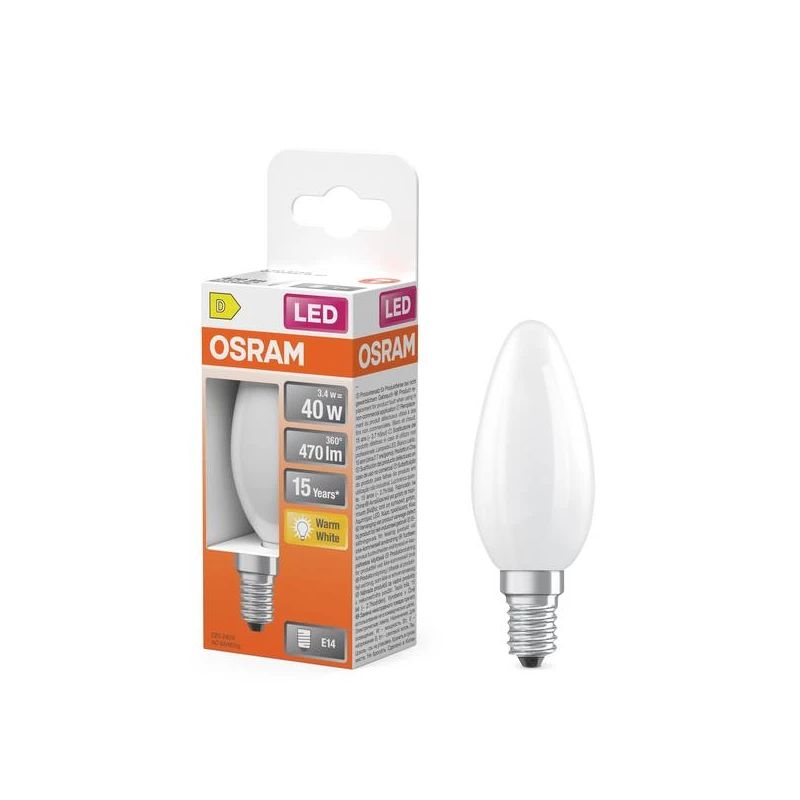 Spuldze led b35 3.4w e14 2700k 470lm matēta