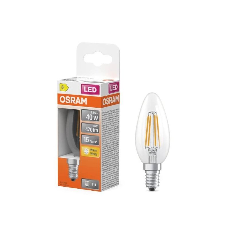 Spuldze led fil b35 3.4w e14 2700k 470lm