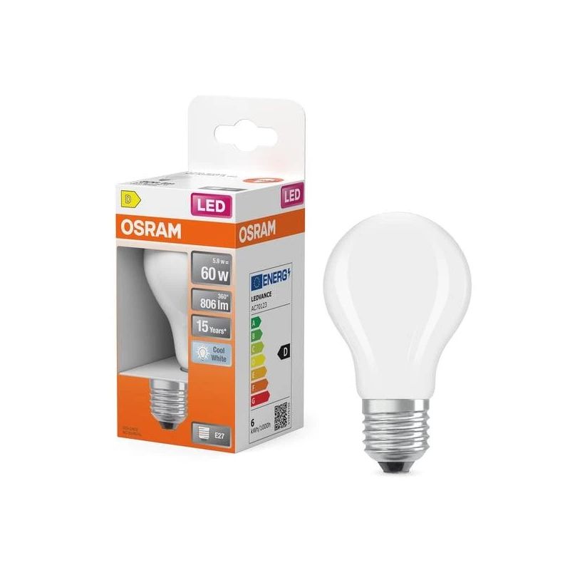 Spuldze led a60 5.9w e27 4000k 806lm matēta