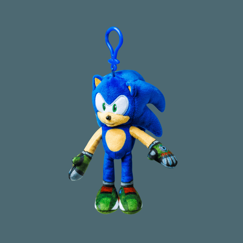 SONIC Piespraužama plīša rotaļlieta, 15 cm