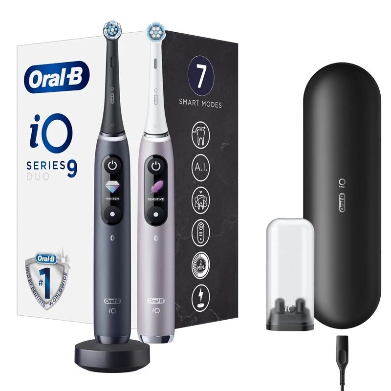 Zobu birste oral-b io9 melna+rozā 2gab
