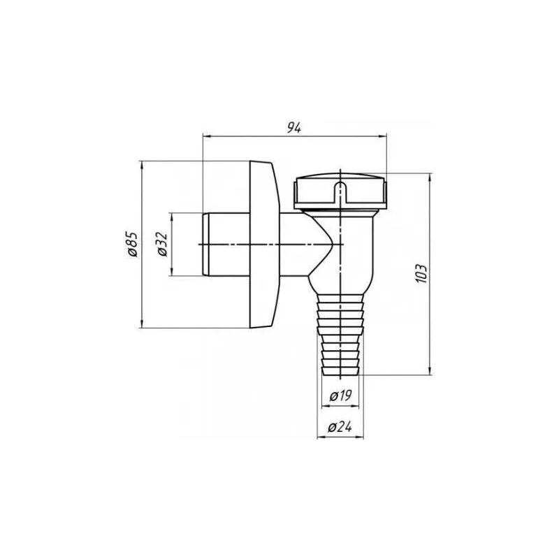 Sifons veļas mazgājamā mašīna Ani Plast, 103 mm, 32 mm