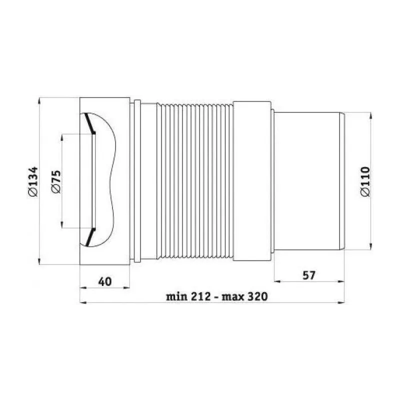 Līkums Ani Plast, balta krās., 320 mm