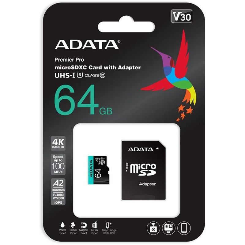 ADATA Premier Pro 64GB microSDXC UHS-I Class 10 w-Adapter