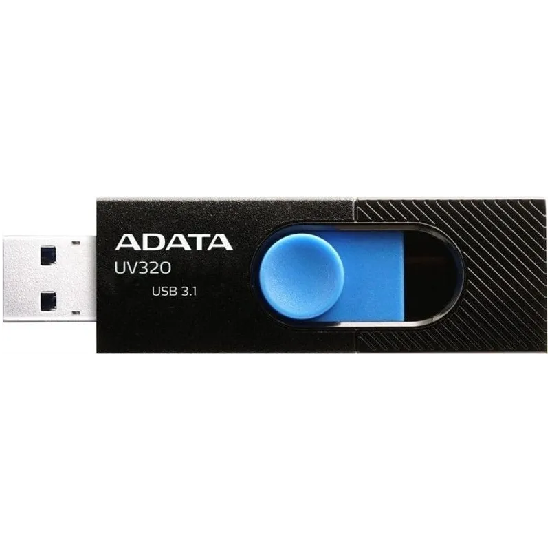 USB zibatmiņa Adata UV320 AUV320-64G-RBKBL, zila krās.-melna krās., 32 GB