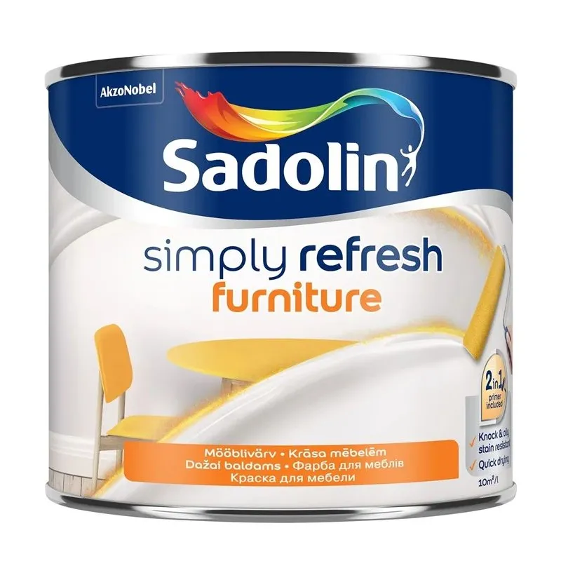 Dažai, baldams Sadolin Simply Refresh, matinis, 0.5 l, balta sp.