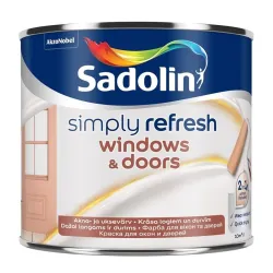 Dažai, langams-durims Sadolin Simply Refresh, pusiau matinis, 0.5 l, balta sp.