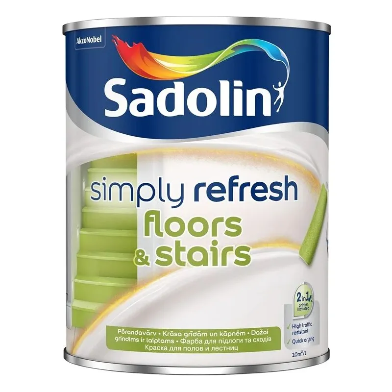 Krāsa, stāvi- Sadolin Simply Refresh, pus-matēts, 0.9 l, balta