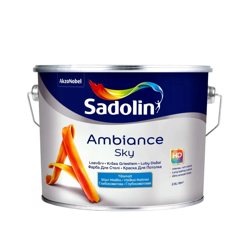 Krāsa Sadolin Ambiance Sky, balta krās., 2.5 l
