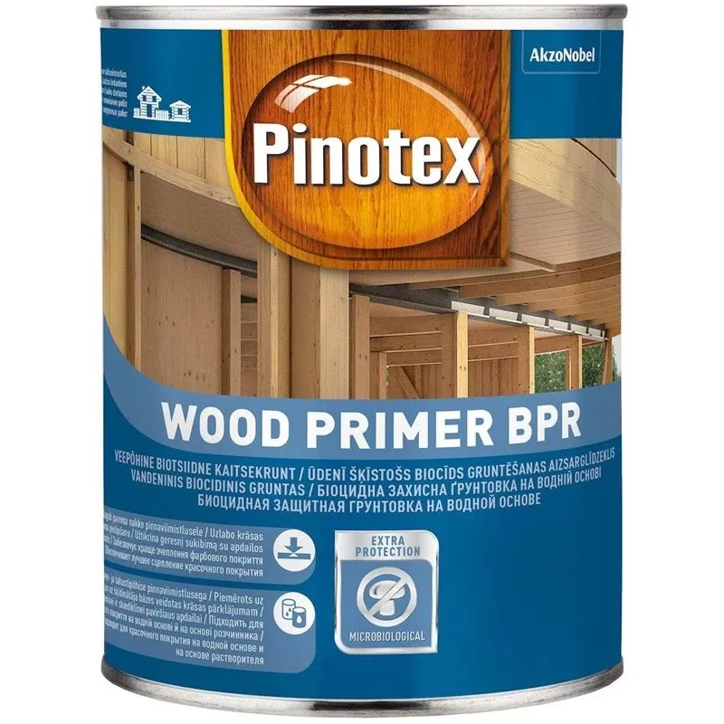 Grunts koka Pinotex Wood Primer BPR, caurspīdīga krās., 10 l