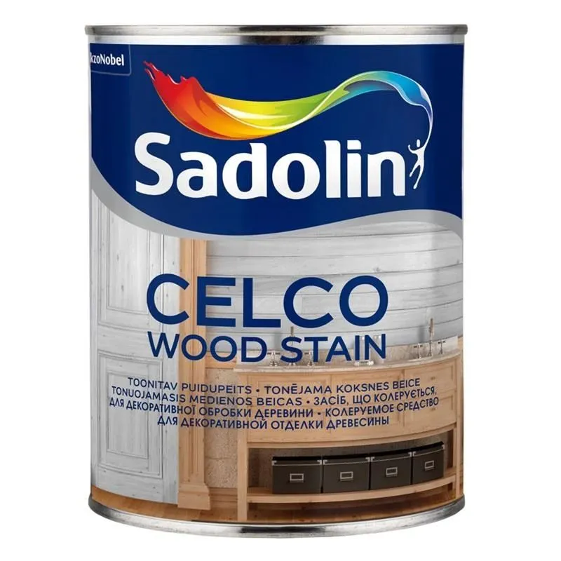 Koka beice Sadolin Celco Wood Stain, caurspīdīga krās., 1 l