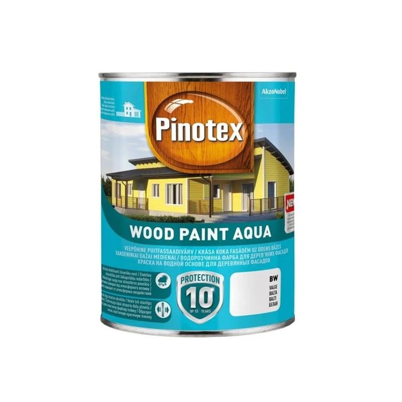 Emulsijas krāsas Pinotex Wood Paint Aqua, baltas, 1l