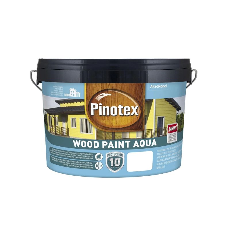 Emulsijas krāsas Pinotex Wood Paint Aqua, tumši brūnas, 9 l
