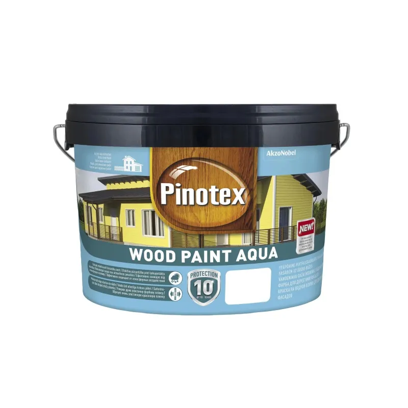 Krāsa Pinotex Wood Paint Aqua, tumši brūna krās., 9 l