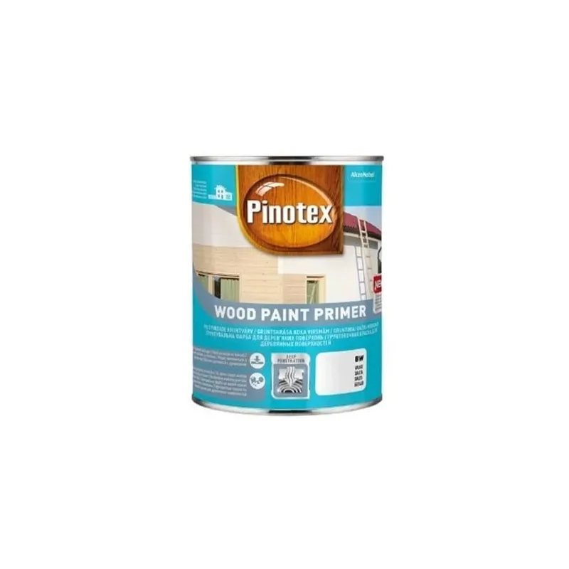 Krāsas gruntēšanai koka Pinotex Wood Paint Primer, balta krās., 1 l